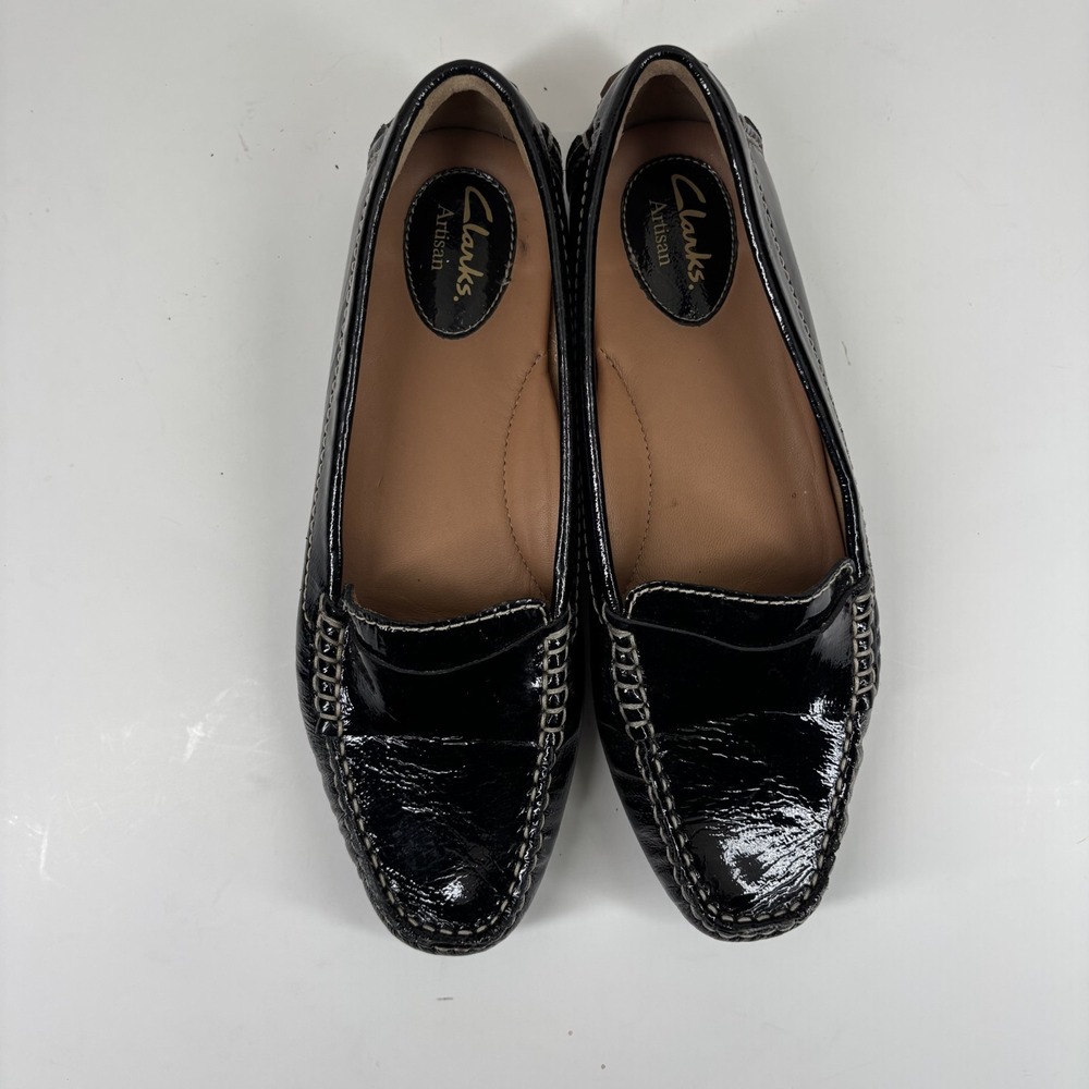 Clarks Dunbar Granby Women's US 8M Black Patent Leather Slip-On Loafers 66618 - Picture 8 of 16